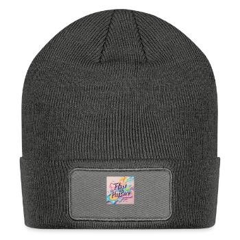 Flow With Passion - Abstract Typography Art - Patch Beanie - charcoal grey - Front