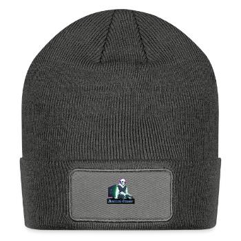 Ghost Gamer Logo – Spooky Streamer Style - Patch Beanie - charcoal grey - Front