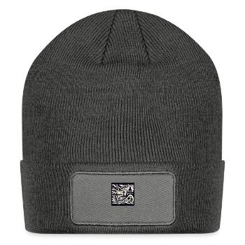 Whimsical Coastal Paper-Cut Scene Tee - Patch Beanie - charcoal grey - Front