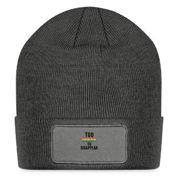 Too queer to disappear. - Patch Beanie - charcoal grey - Front