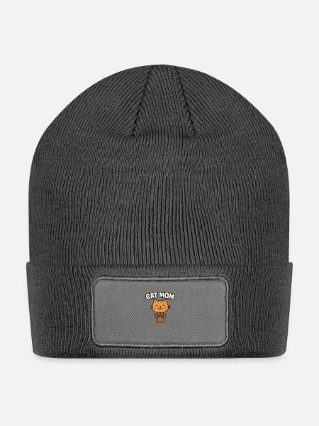 Animal Pet Lovers cat mom - Patch Beanie - charcoal grey
