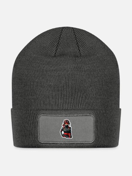 Ninja Girl - Patch Beanie - charcoal grey