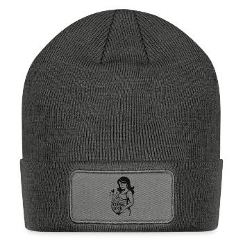 Coming Soon Baby Pregnant Pregnancy - Patch Beanie - charcoal grey - Front