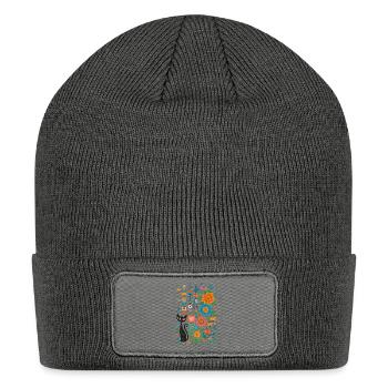 Midnight Cats Blooming Charms - Patch Beanie - charcoal grey - Front