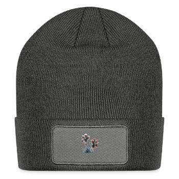 fleurs en verre transparent. - Patch Beanie - charcoal grey - Front