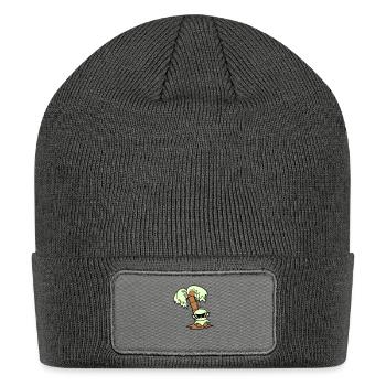 Duck Small Cute Bird Sunglasses Funny Palm Tree - Patch Beanie - charcoal grey - Front