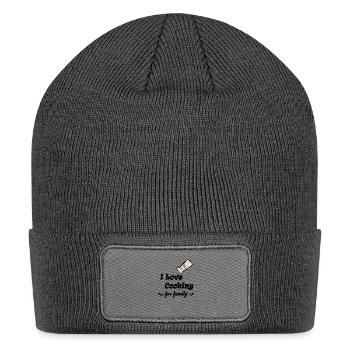 Cooking with Love for Family – Heartfelt and Cozy - Patch Beanie - charcoal grey - Front