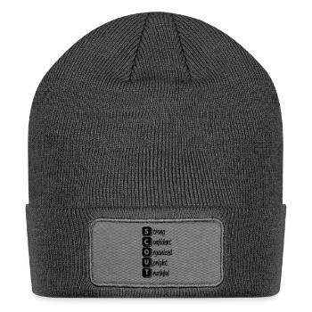 6_s-c-t-o-u-t_1c - Patch Beanie - charcoal grey - Front