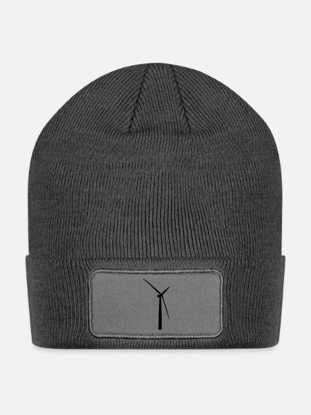 Eco energy wind turbine - Patch Beanie - charcoal grey