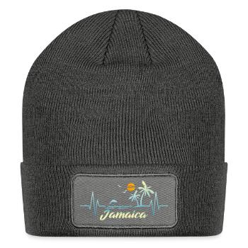 Jamaican Souvenir Spring Break Jamaica - Patch Beanie - charcoal grey - Front
