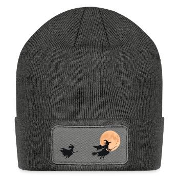two witch meringues through the night - Patch Beanie - charcoal grey - Front