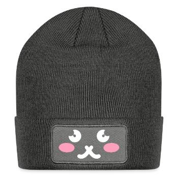 Cute cat face - Patch Beanie - charcoal grey - Front