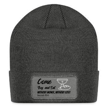 Come buy eat, without cost - Patch Beanie - charcoal grey - Front