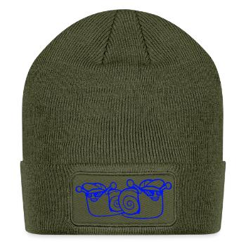 2 Snails Sunglasses Team Funny Friends Cool Crew - Patch Beanie - olive - Front