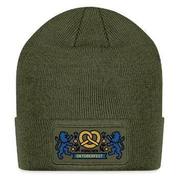 Bavaria Crest Lions Pretzel Munich Beer Festival - Patch Beanie - olive - Front