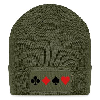 Playing Card Suits - Patch Beanie - olive - Front