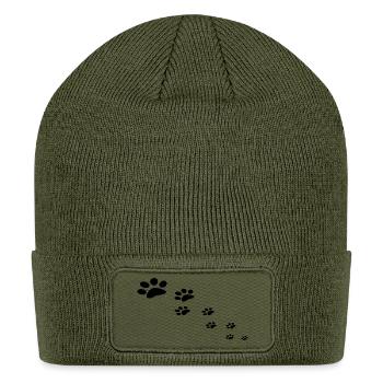 Paw Prints Trail - Patch Beanie - olive - Front