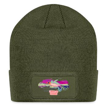 Neon Penguin Surf Splash - Patch Beanie - olive - Front