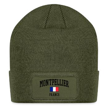 Montpellier France Flag City Design - Patch Beanie - olive - Front