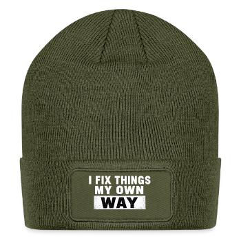 I Fix Things My Own Way - Patch Beanie - olive - Front