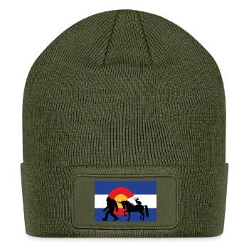Colorado Cryptid Silhouettes - Patch Beanie - olive - Front