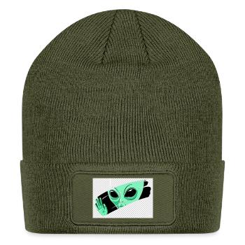 Mint Alien Wave Graphic - Patch Beanie - olive - Front