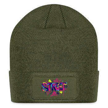 Street Neon Graffiti Splash - Patch Beanie - olive - Front