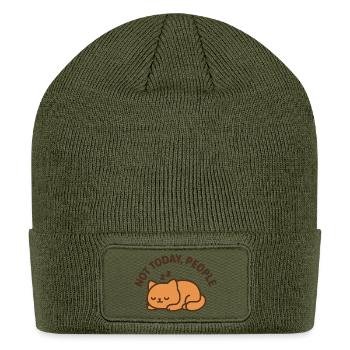 Not Today People, Sleepy Cat - Patch Beanie - olive - Front