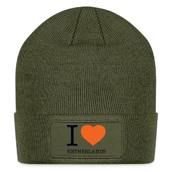 I LOVE NETHERLANDS - Patch Beanie - olive - Front