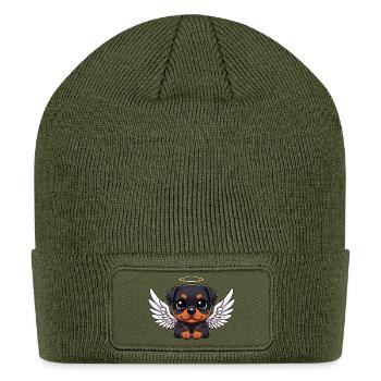 Rottweiler puppy angel Christmas wings loyalty - Patch Beanie - olive - Front