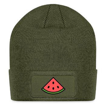 Watermelon Slice - Patch Beanie - olive - Front
