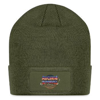 Retro Futuristic Globe Logo - Patch Beanie - olive - Front