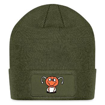 Caterpillar Ground Hole Sweet Lovely Smiles Happy - Patch Beanie - olive - Front