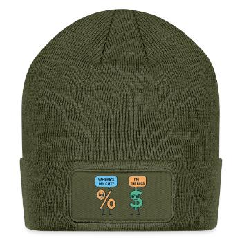 Cut or Boss: Percent vs Dollar - Patch Beanie - olive - Front