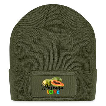 Papaya Love: Freshness in Every Slice - Patch Beanie - olive - Front