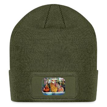 Caramel Apples With Sprinkles and Nuts - Patch Beanie - olive - Front