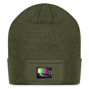 Retro Tech Icons Minimal Graphic - Patch Beanie - olive - Front
