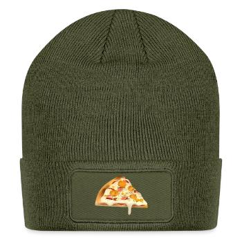 Melting Cheese Slice - Patch Beanie - olive - Front