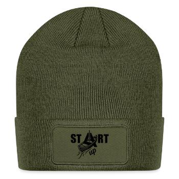Start Up Sail Boat Logo - Patch Beanie - olive - Front