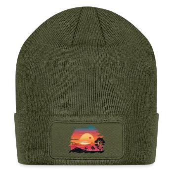 Savanna Sunset Circle - Patch Beanie - olive - Front