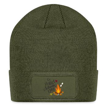 Autumn Campfire Cozy Day - Patch Beanie - olive - Front