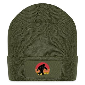 Bigfoot Carrying Antelope Vintage - Patch Beanie - olive - Front