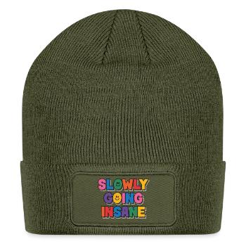 Slowly Going Insane Clowncore Aesthetic Kidcore - Patch Beanie - olive - Front