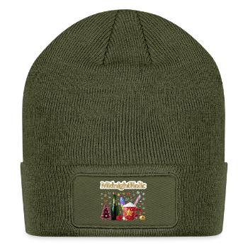 Mid Night Holic – Aesthetic Nocturnal Vibes Print - Patch Beanie - olive - Front