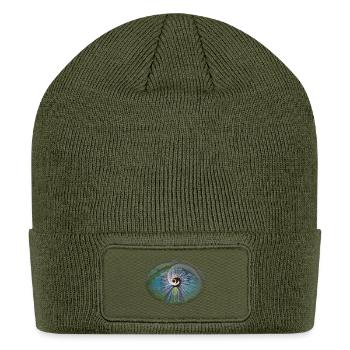 Spiral Eye - Psychedelic Visionary Art - Patch Beanie - olive - Front