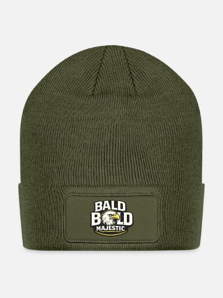 Bald Bold Majestic Eagle - Patch Beanie - olive