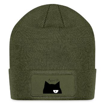 Cute cat face - Patch Beanie - olive - Front