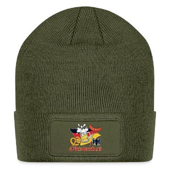 Oktoberfest Celebration Beer and Sausage Design - Patch Beanie - olive - Front