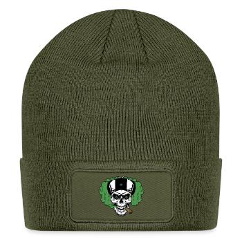 Skull Crown Smoke - Patch Beanie - olive - Front