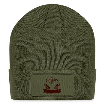 Coffee Laurel Emblem - Patch Beanie - olive - Front